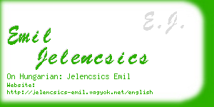 emil jelencsics business card